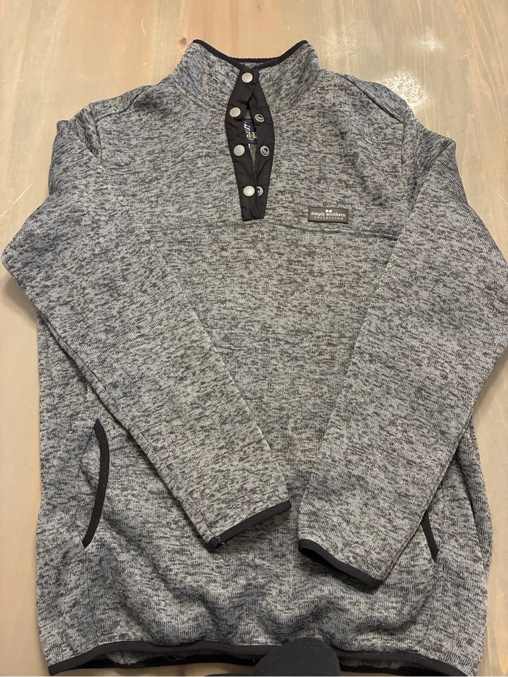 Simply Southern Women’s  Heather Gray Snap Pullover size XL